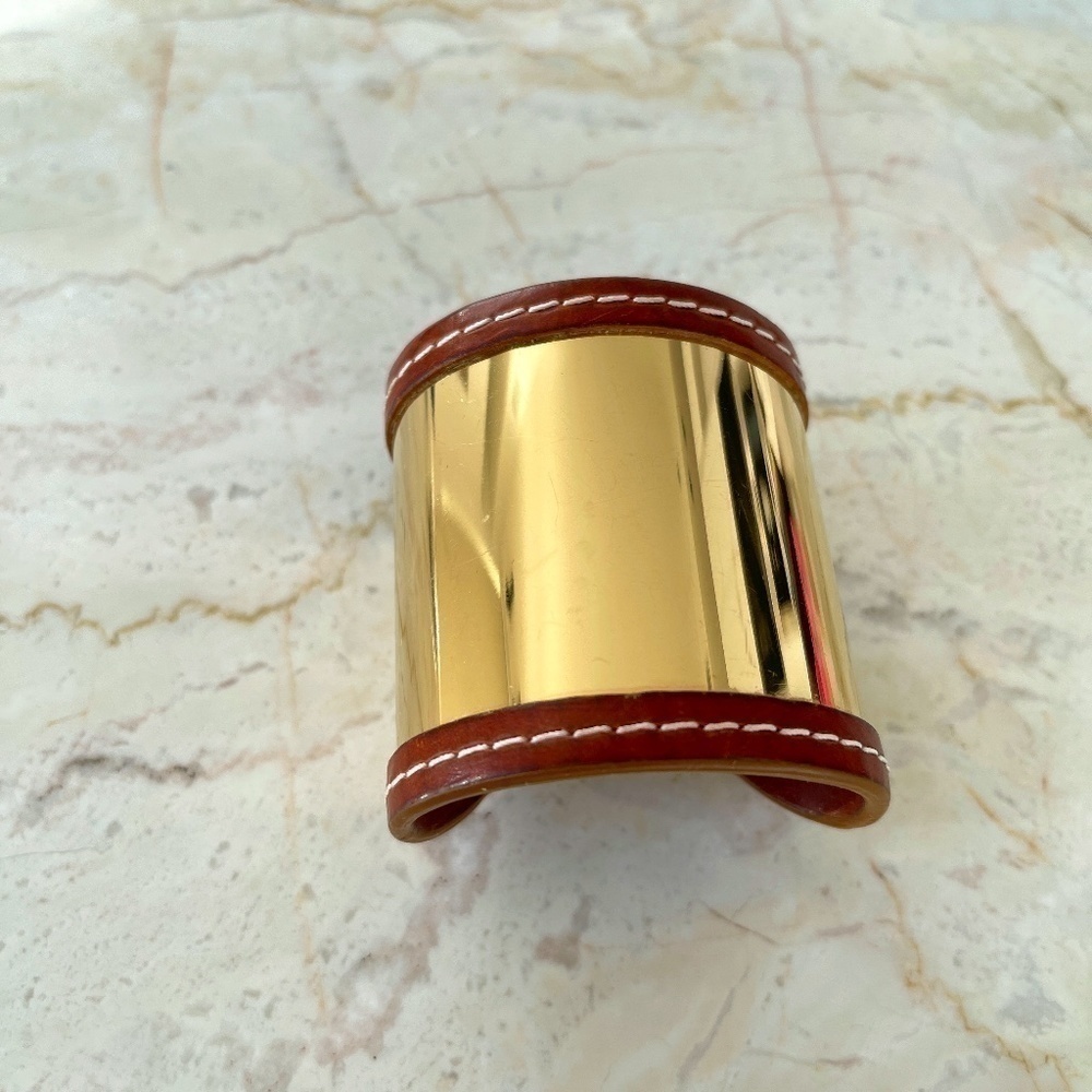 MICHAEL KORS METAL & LEATHER BRACELET CUFF